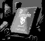 Pinocchio title screen for GameBoy